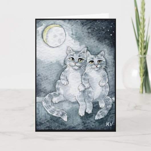 Katten in liefde wenskaart kaart (Voorkant)