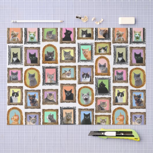 Katten in Lijsten Weefselpapier Tissuepapier (Craft)