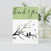 Katten in Love Green Wedding Bedankkaart (Staand voorkant)