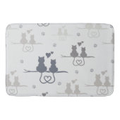 Katten in Love Modern Animal Silhouette Pattern Badmat (Voorkant)