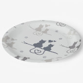 Katten in Love Modern Animal Silhouette Pattern Papieren Bordje (Gekanteld)