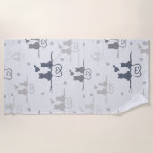 Katten in Love Modern Animal Silhouette Pattern Strandlaken (Voorkant)