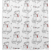 Katten in Love Pattern Shower Curtain Douchegordijn (Voorkant)