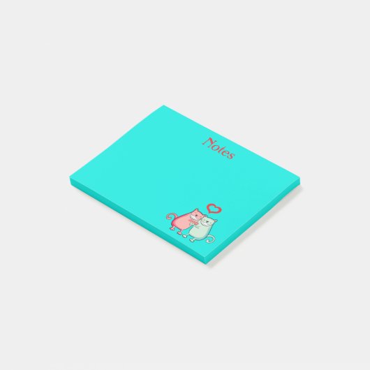 Katten in Love Post-It Notes (Schuin)