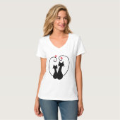 Katten in Love Silhouette Women's T-shirts (Voorkant volledig)
