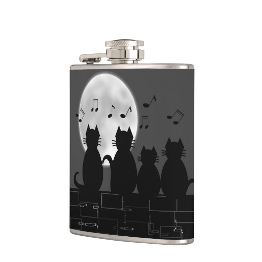 Katten in maanlicht heupfles (Links)