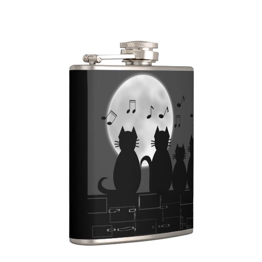 Katten in maanlicht heupfles (Rechts)