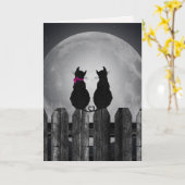 Katten in maanlicht liefde kaart (Gele Bloem)