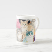 Katten in Meerkleur Porselein Kop (Voorkant rechts)