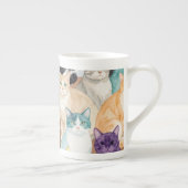 Katten in Meerkleur Porselein Kop (Rechts)
