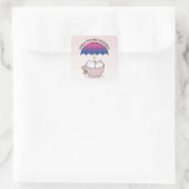 Katten in Mok Onder paraplu in biseksuele kleuren Vierkante Sticker (Tas)