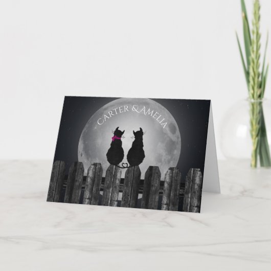 Katten in Moonlight met namen Kaart (Voorkant)