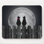 Katten in Moonlight met namen Muismat (Voorkant)