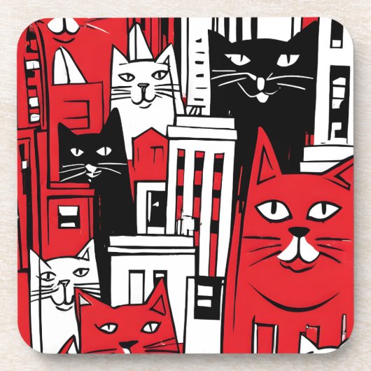 Katten in New York Bier Onderzetter (Voorkant)