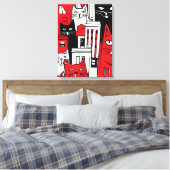Katten in New York Canvas Afdruk (Insitu (Slaapkamer))