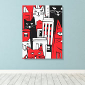 Katten in New York Canvas Afdruk (Insitu (Houten vloer))