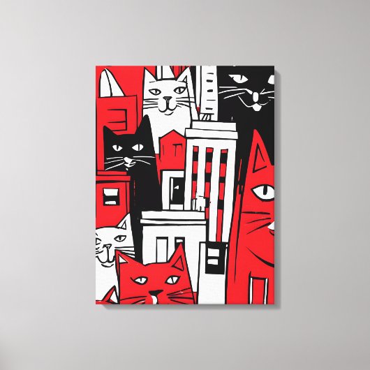 Katten in New York Canvas Afdruk (Voorkant)