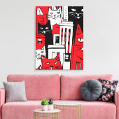 Katten in New York Canvas Afdruk (Insitu (Woonkamer))