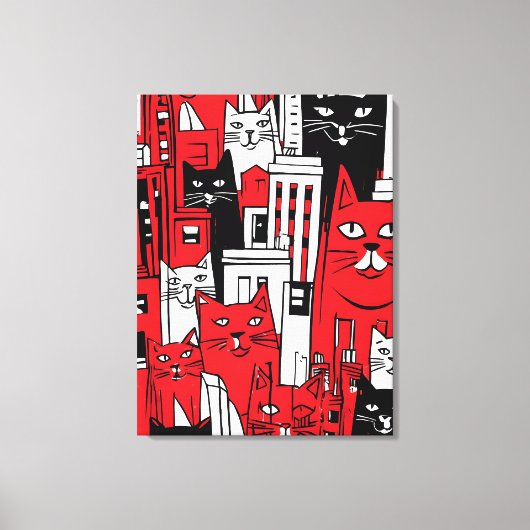 Katten in New York Canvas Afdruk (Voorkant)