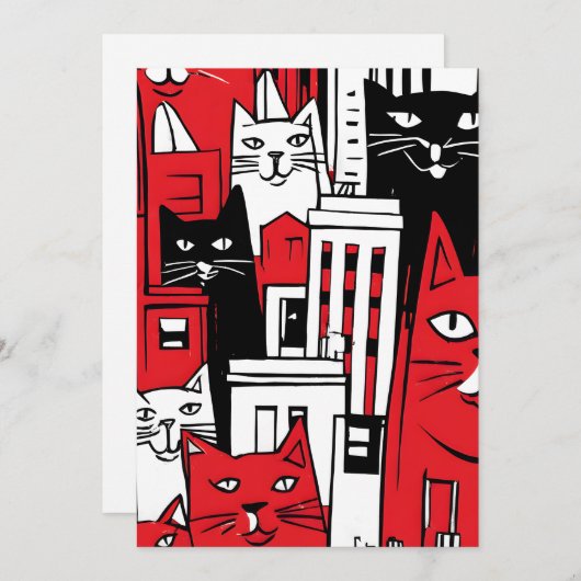 Katten in New York Feestdagenkaart (Voorkant / Achterkant)