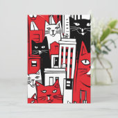 Katten in New York Feestdagenkaart (Staand voorkant)