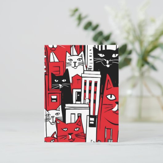 Katten in New York Feestdagenkaart (Staand voorkant)