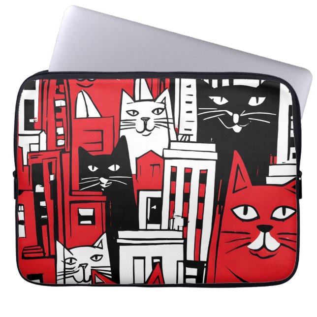 Katten in New York Laptop Sleeve (Voorkant)