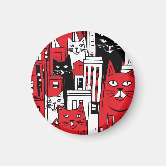 Katten in New York Magneet (Voorkant)