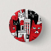 Katten in New York Ronde Button 3,2 Cm (Voorkant)