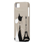 katten in parijs iphone 5 hoesje (Achterkant Links)