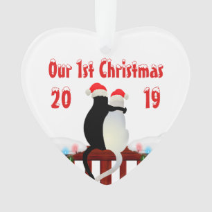 Katten in Pet 1 Kerstmis - Gepersonaliseerd hart Ornament