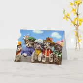 Katten in Pet Kaart (Gele Bloem)