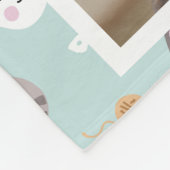 Katten in Petten Blauw Fotocollage Modern Whimsica Fleece Deken (Hoek)