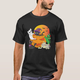 Katten in pompoen eng vrouwen Halloween-dag vierin T-shirt