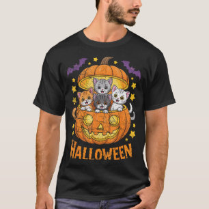 Katten in pompoen schattige Halloween katjes grapp T-shirt