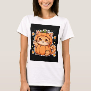 Katten in pompoenkostuum Halloween T-shirt