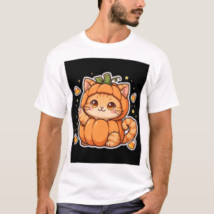 Katten in pompoenkostuum Halloween T-shirt