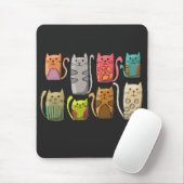 Katten in rij muismat (Met muis)