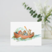 Katten in rijstboot briefkaart (Staand voorkant)
