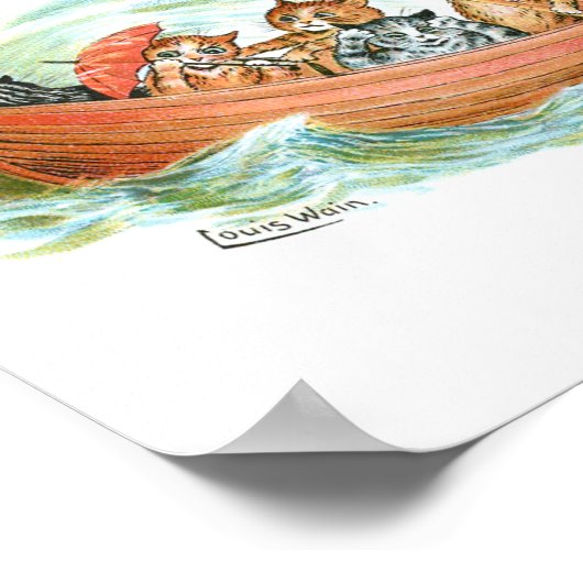 Katten in rijstboot poster (Hoek)