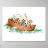 Katten in rijstboot poster (Voorkant)