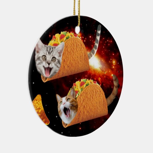 Katten in ruimtactieken keramisch ornament (Rechts)