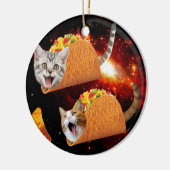 Katten in ruimtactieken keramisch ornament (Links)