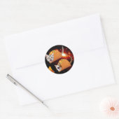 Katten in ruimtactieken ronde sticker (Envelop)