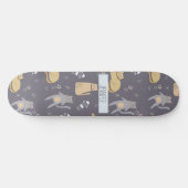 Katten in ruimte naadloos patroon Aangepaste naam Persoonlijk Skateboard (Horizontaal)