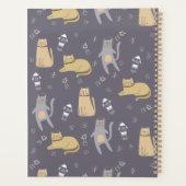 Katten in ruimte naadloos patroon Aangepaste naam Planner (Achterkant)