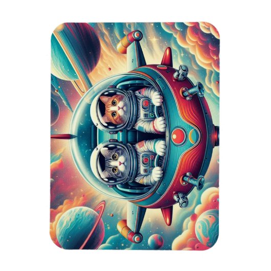 Katten in ruimtemagneten! magneet (Verticaal)