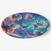 Katten in ruimtepapier borden! papieren bordje (Gekanteld)