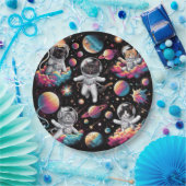 Katten in ruimtepapier borden! papieren bordje (Feest)