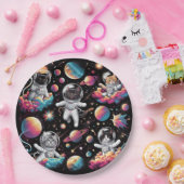 Katten in ruimtepapier borden! papieren bordje (Feest)